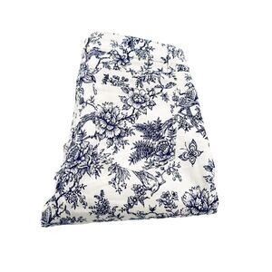 Talbots Slim Ankle Jean Flower Print Blue White Size 6P MINT